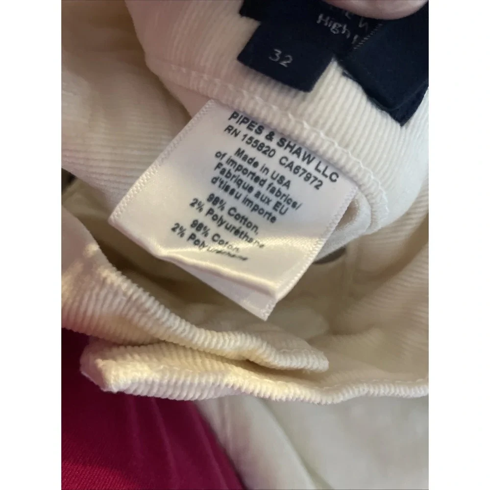 Veronica Beard Crosbie Wide Leg Corduroy Pants High Rise Sz 32 Cream Ecru